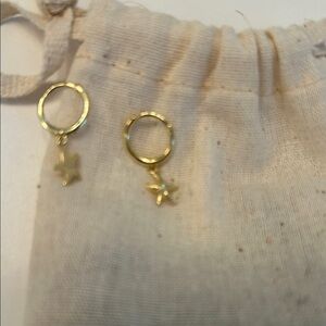 Gold Starfish Hoop Earrings
